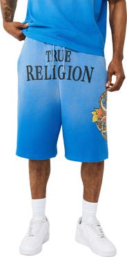 True Religion Floral Snake Mikey Cotton Blend Sweat Shorts