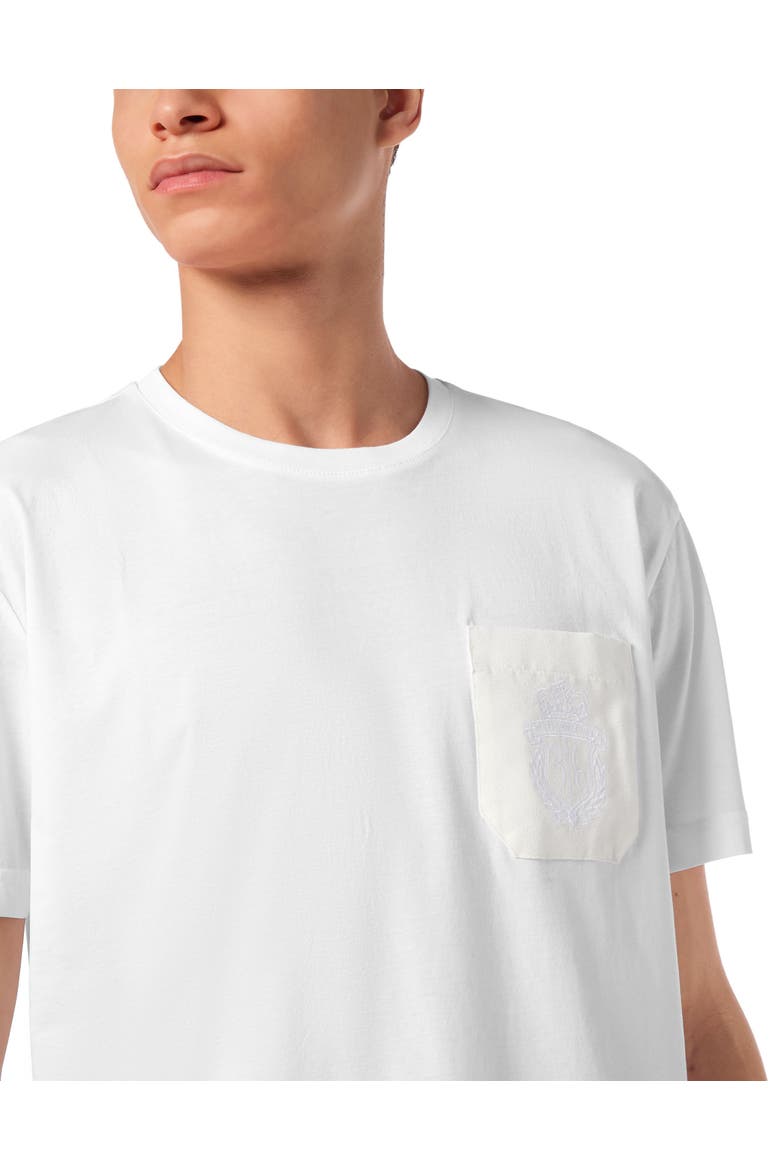 T-Shirt Round Neck Ss Crest Men, Alternate, color, white
