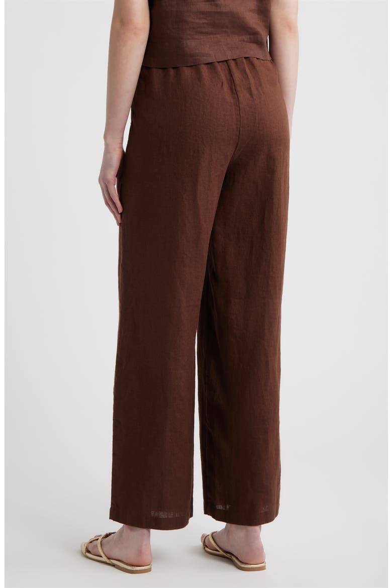Emmie Linen Drawstring Pants, Alternate, color, ESPRESSO