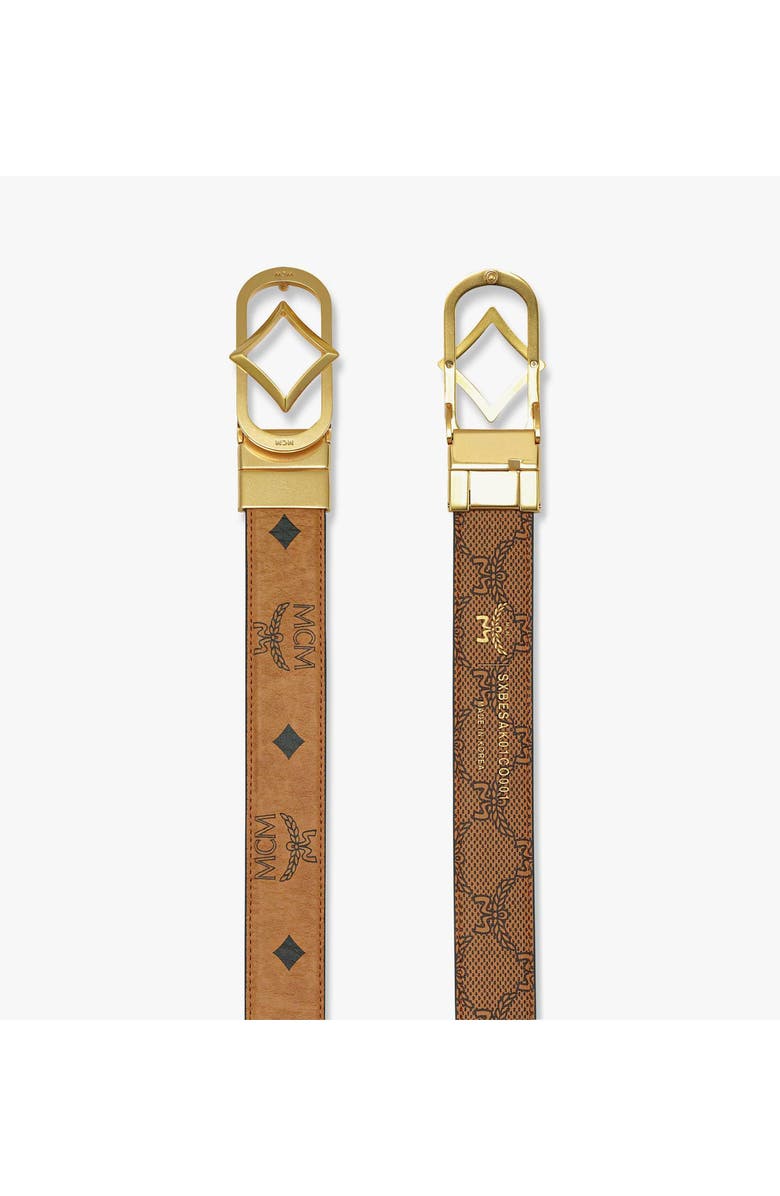 MCM Diamond Buckle Reversible Monogram Belt, Main, color,