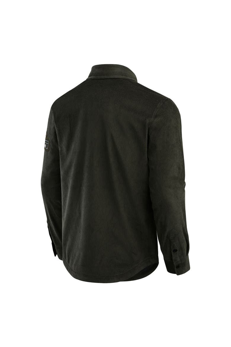 Men's Darius Rucker Collection by Fanatics Olive Ohio State Buckeyes Corduroy Full-Button Shacket, Alternate, color, Olive