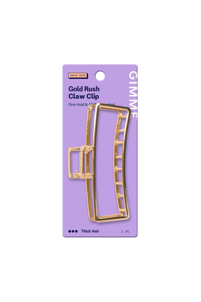 Gold Rush Claw Clip, Main, color, Metallic Gold
