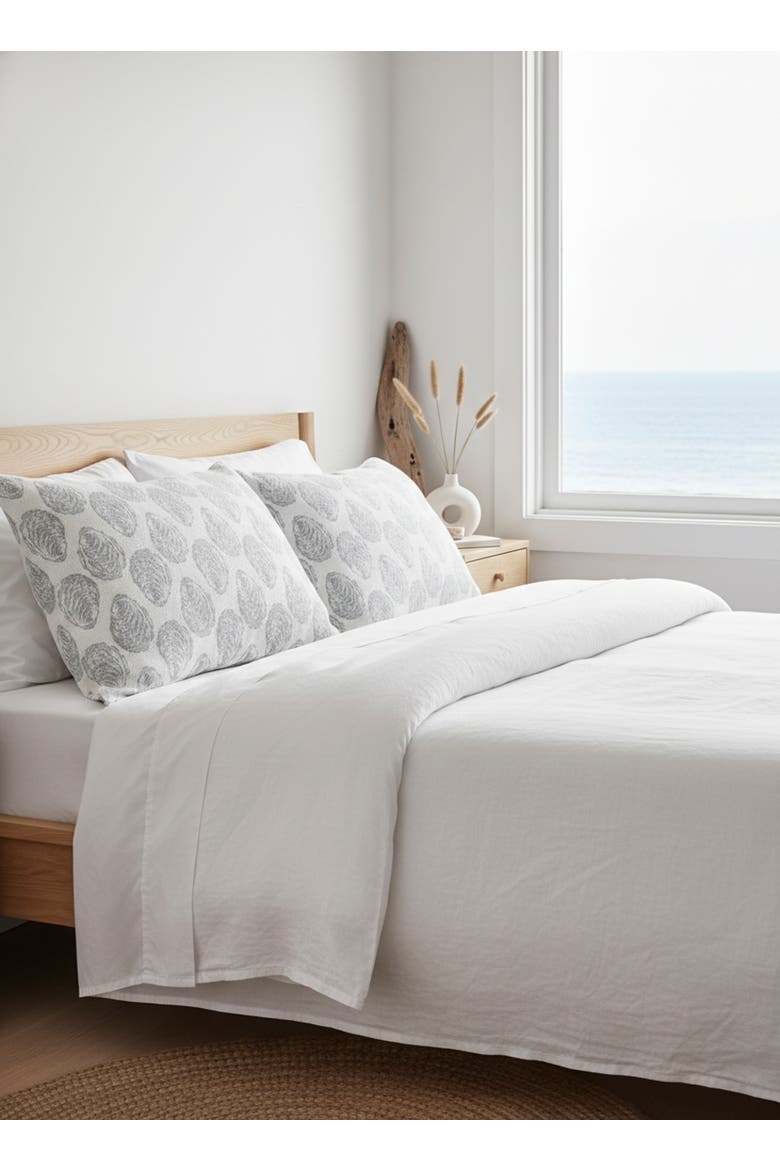 Drifted Oyster Linen Pillow Sham, Alternate, color, Grey