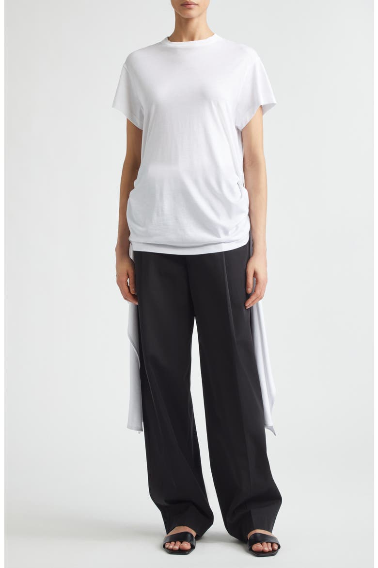Tie Waist Jersey T-Shirt, Alternate, color, WHITE