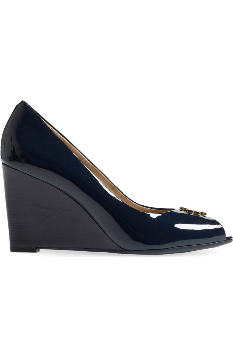 Tory Burch 'Jade' Peep Toe Wedge, Alternate, color,