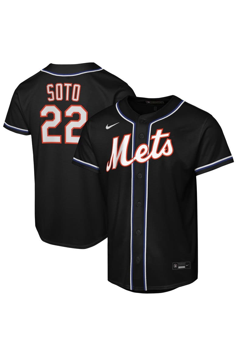 Youth Nike Juan Soto Black New York Mets Fashion Replica Player Jersey, Main, color, Black