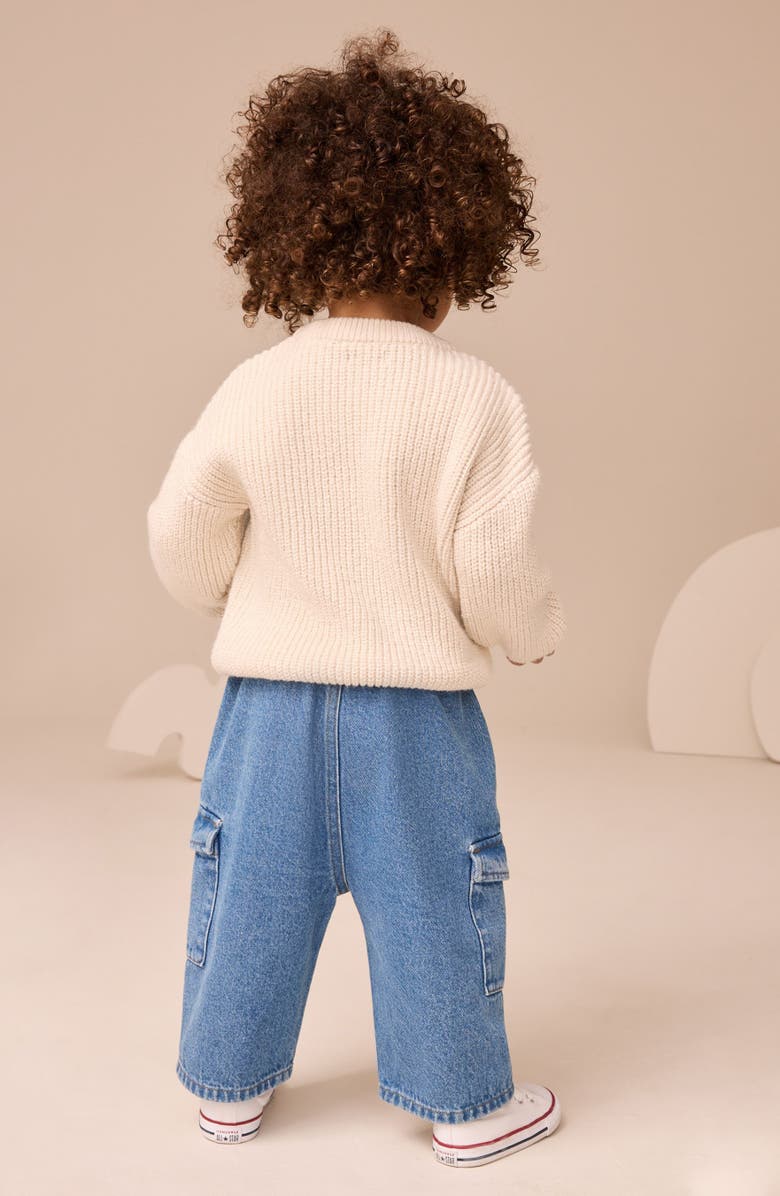 NEXT Kids' Bear Appliqué Crewneck Sweater, Alternate, color, Neutral