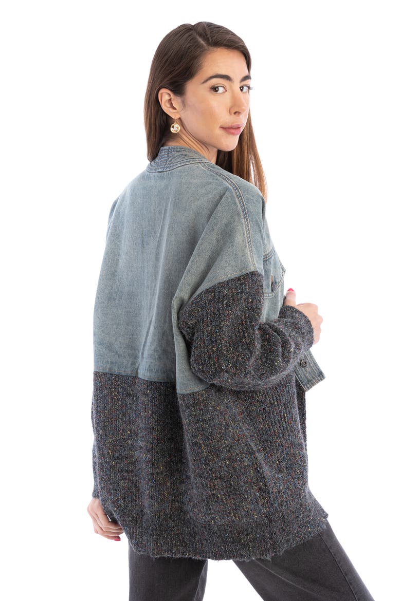 Denim Knit Topper Jacket, Alternate, color, BLUE