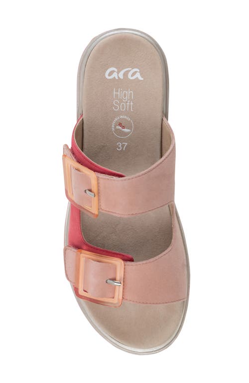 Ara Marbella Slide Sandal In Doll Pink/piggy Pink
