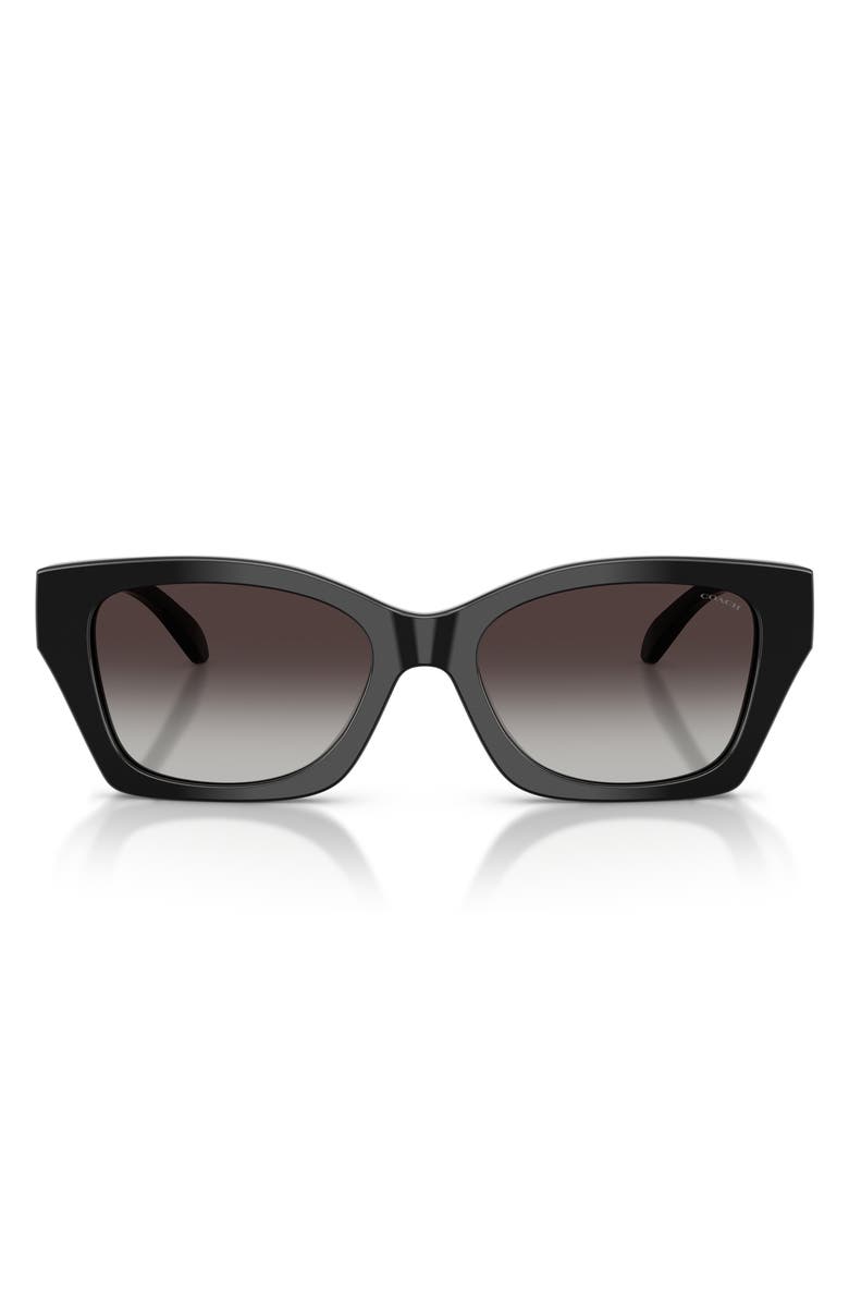 COACH 54mm Gradient Rectangular Sunglasses, Main, color, Black / Grey Gradient