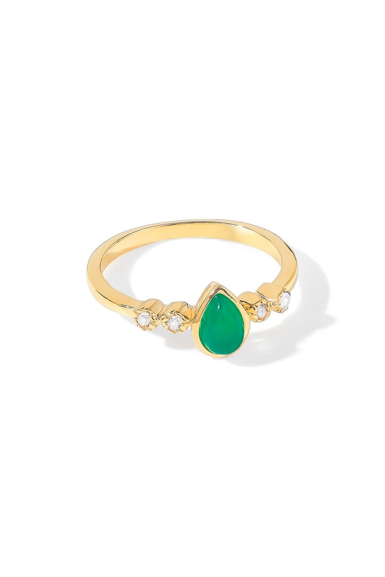 Pear Gemstone Ring, Alternate, color, GREEN