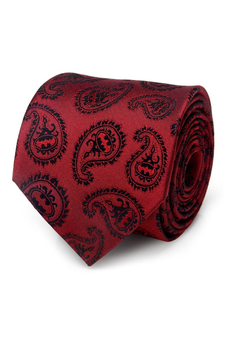Batman Paisley Silk Tie, Main, color, RED
