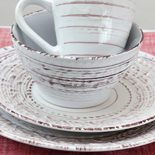 Elama Malibu Waves 16-piece Dinnerware Set In Multi