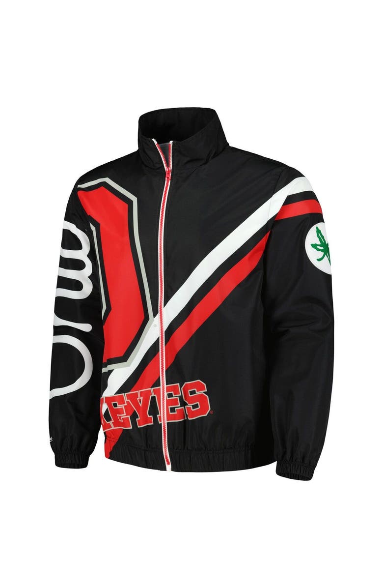Mitchell & Ness Men's Mitchell & Ness Black Ohio State Buckeyes Exploded Logo Warm Up Full-Zip Jacket, Alternate, color, 