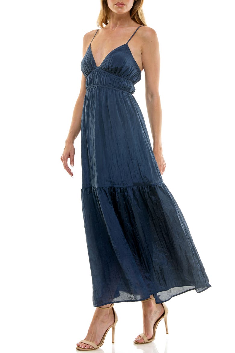 Cami Empire Waist Tiered Maxi Dress, Alternate, color, DEEP INDIGO