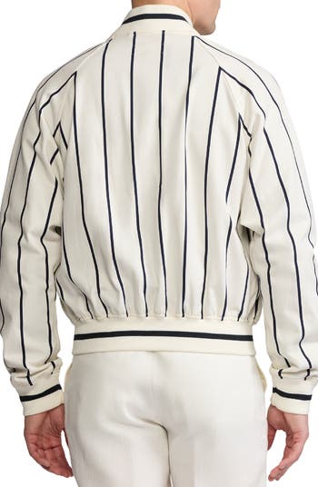 Luxury Forsythe Stripe Cotton & Cashmere Bomber Jacket