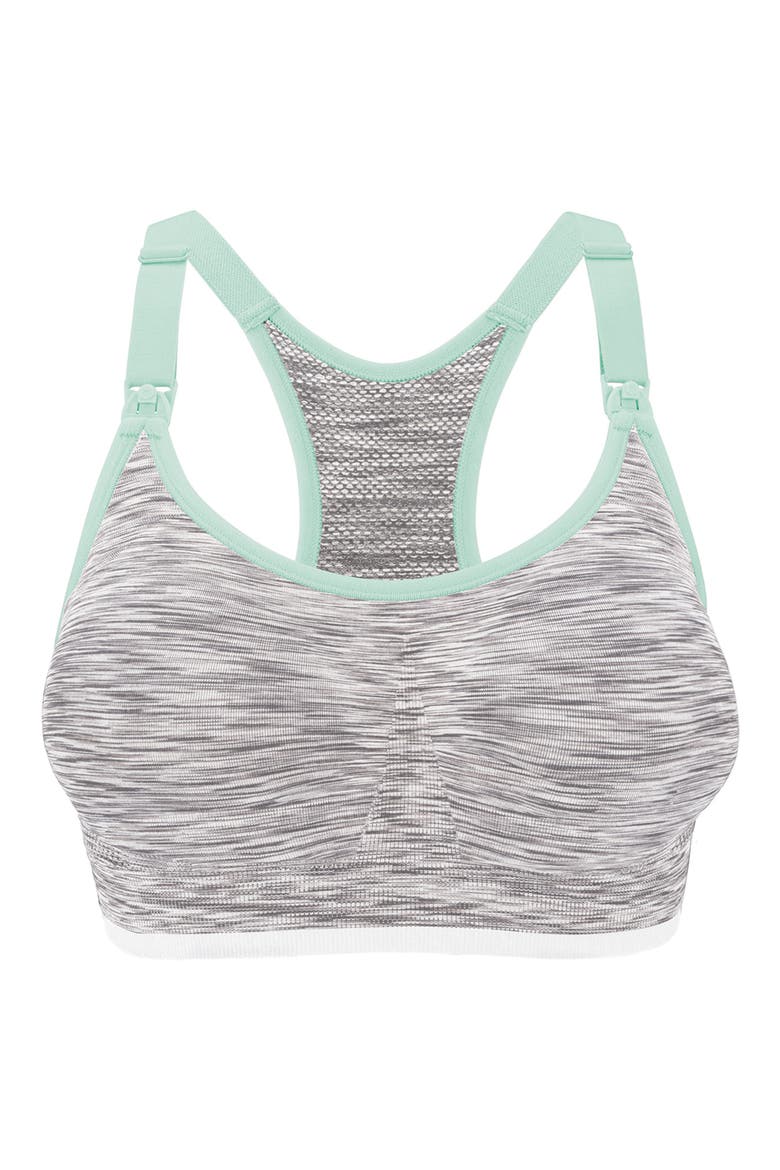 Body Silk Seamless Rhythm Nursing Sports Bra, Alternate, color, WHITE GREY SPACEDYE