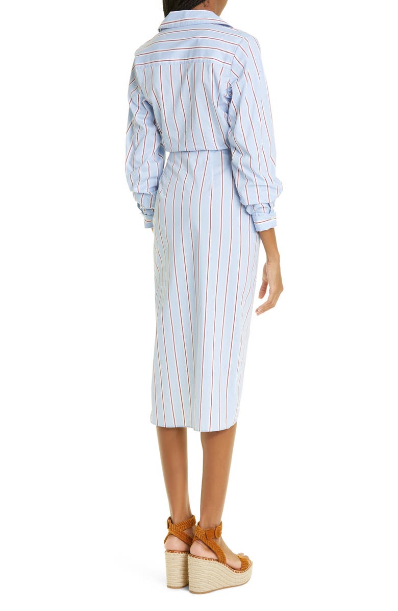 Veronica Beard Afton Stripe Cotton Blend Shirtdress, Alternate, color,