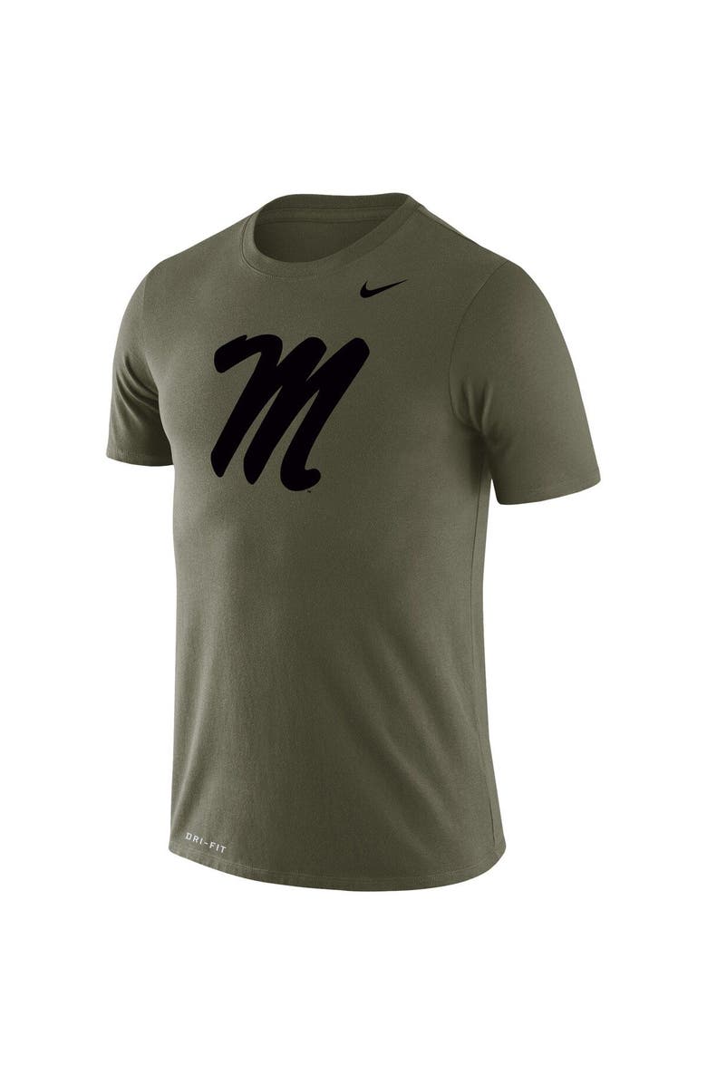 Nike Men's Nike Olive Ole Miss Rebels Tonal Logo Legend Performance T-Shirt, Alternate, color,