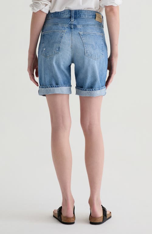 AG AG EX-BOYFRIEND DISTRESSED CUFFED DENIM BERMUDA SHORTS 