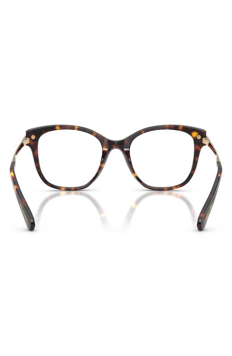 Swarovski 49mm Crystal Embellished Square Optical Glasses, Alternate, color, Havana/ Demo Lens