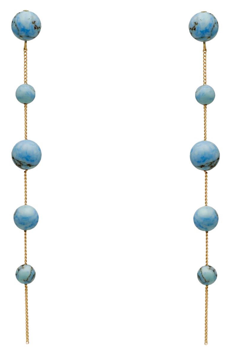 Cult Gaia Atum Linear Drop Earrings, Alternate, color, Ibiza Turquoise