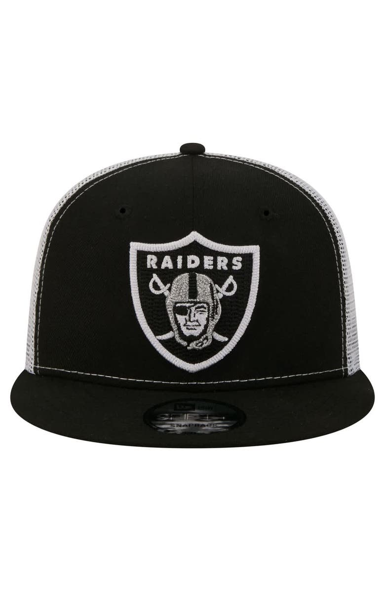 New Era Men's New Era  Black Las Vegas Raiders Core Team 9FIFTY Trucker Snapback Hat, Alternate, color, 