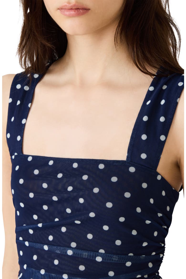 Rorry Polka Dot Mesh Top, Alternate, color, SAILOR BLUE