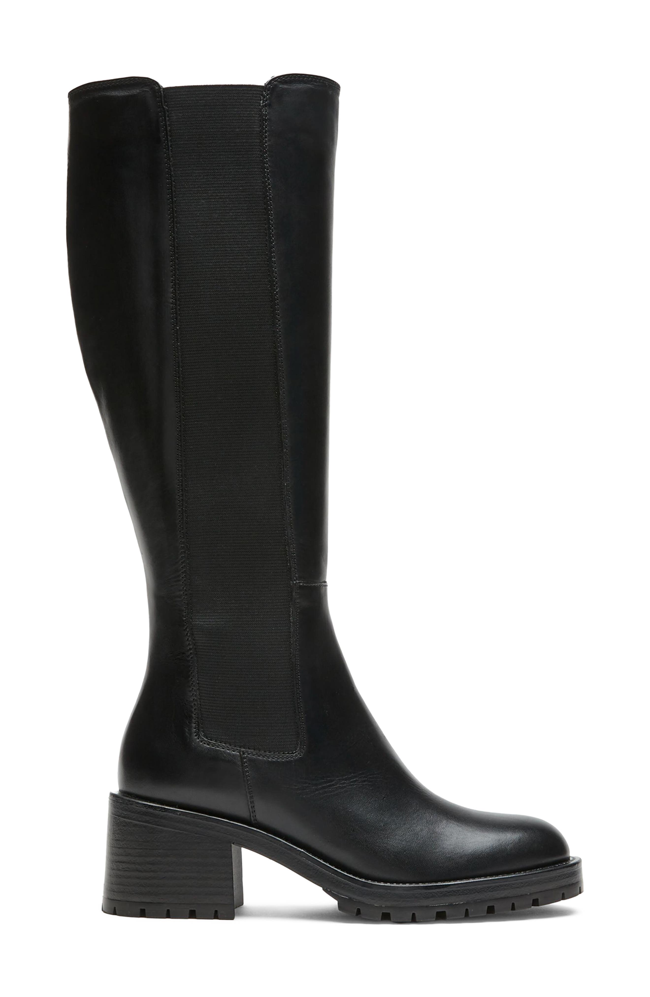 Worldly Knee High Boot, Alternate, color, BLACK LEATHER
