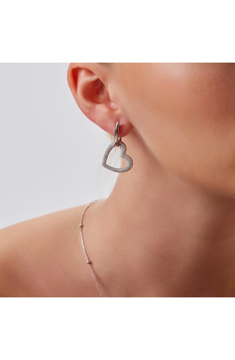 Spero London Chunky Heart Sterling Silver Drop Earrings, Alternate, color, Silver