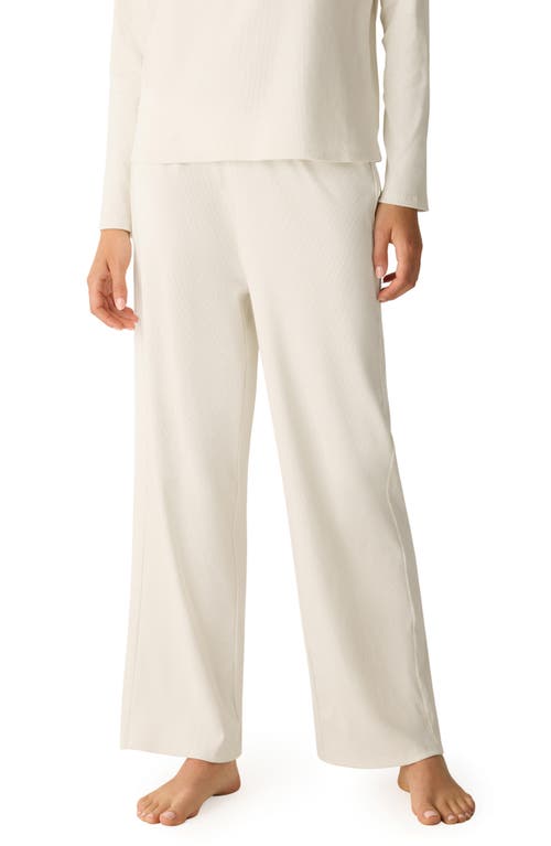 Eileen Fisher Organic Cotton Wide Leg Lounge Pants In White