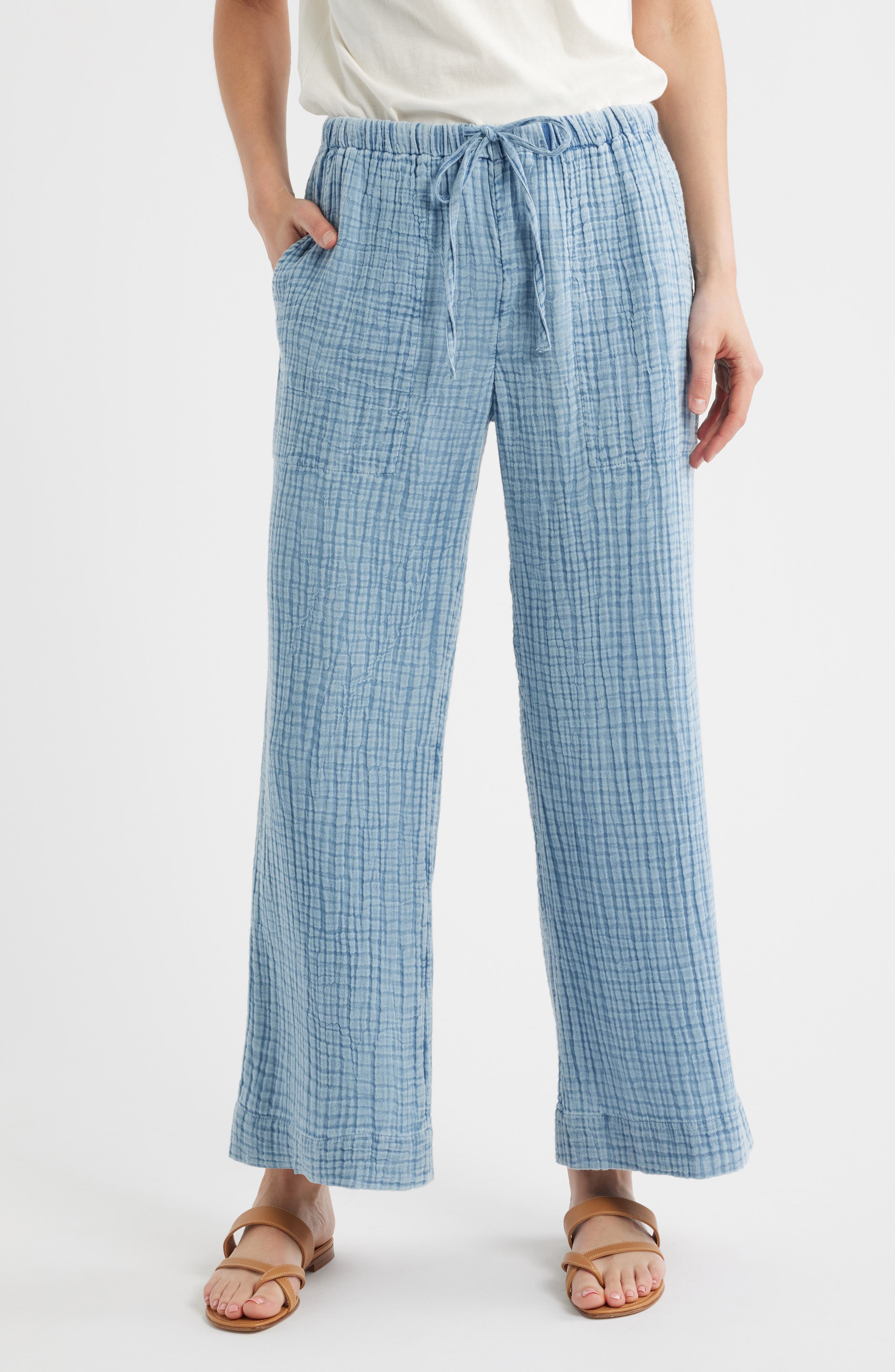 Faherty Dune Organic Cotton Wide Leg Pants