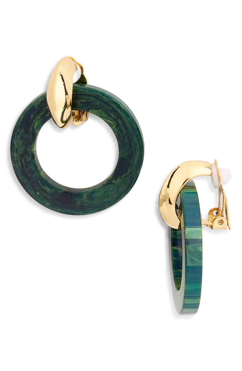 Kenneth Jay Lane Knocker Clip-On Earrings, Main, color, Polished Gold