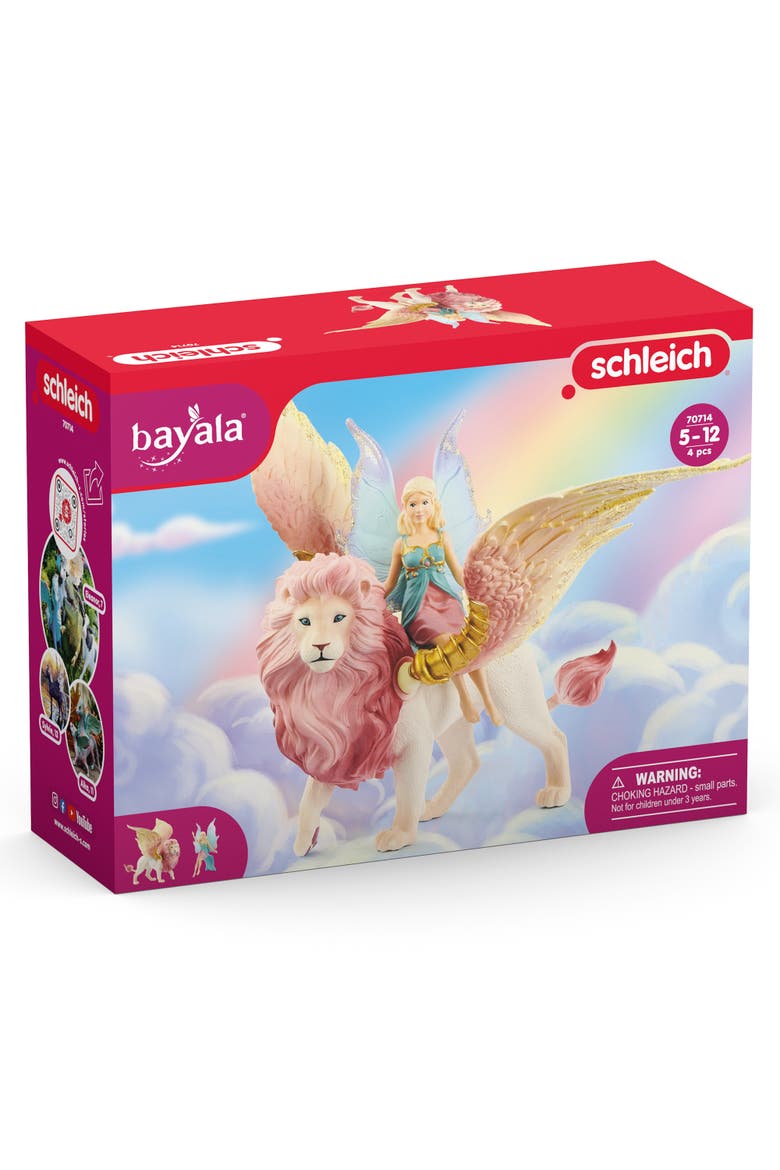 Bayala Fairy In Flight On Winged Lion, 2 Piece Figurine Playset, Alternate, color, Multicolored