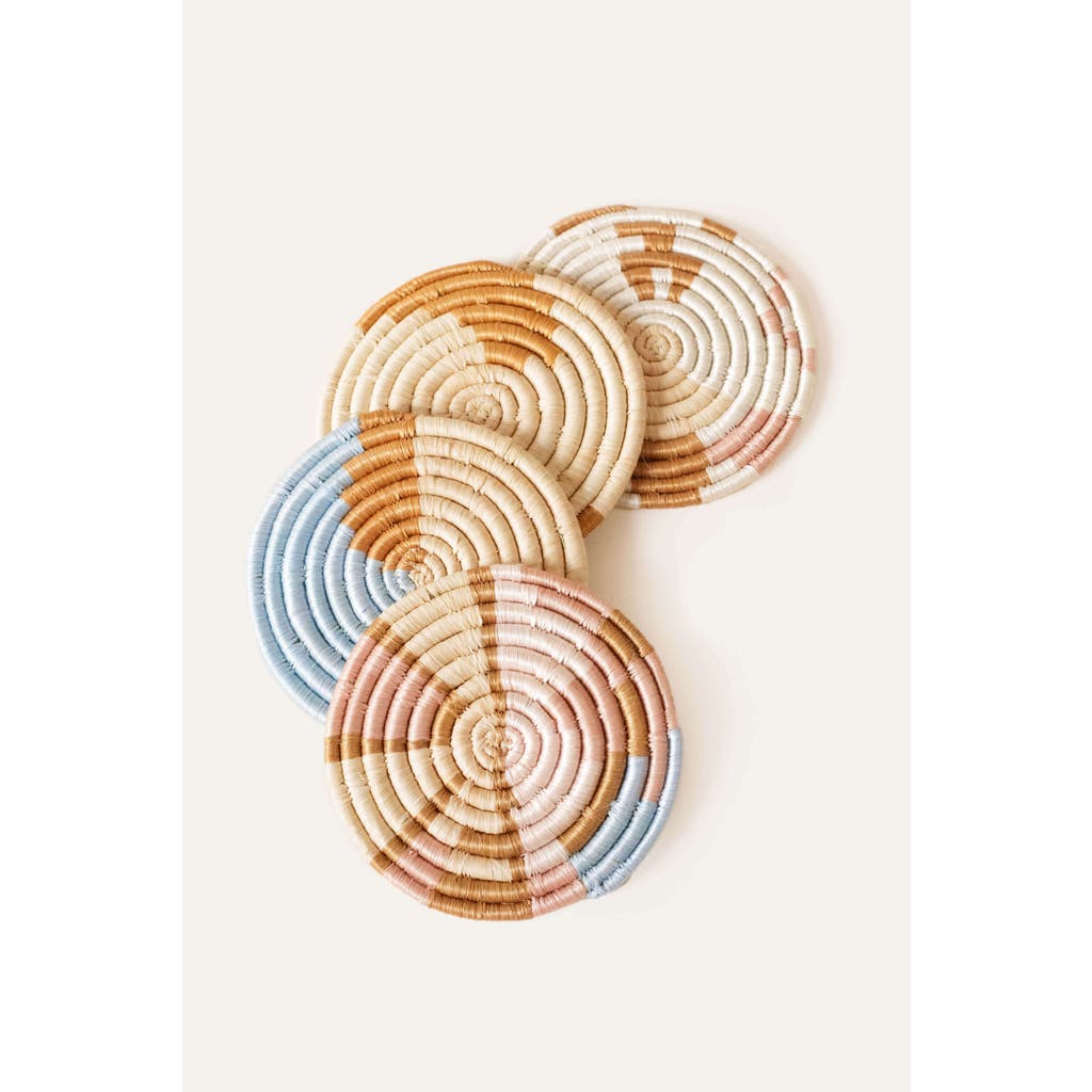 Indego Africa Mixed Abstract Form Set Of 4 Coasters In Multicolor