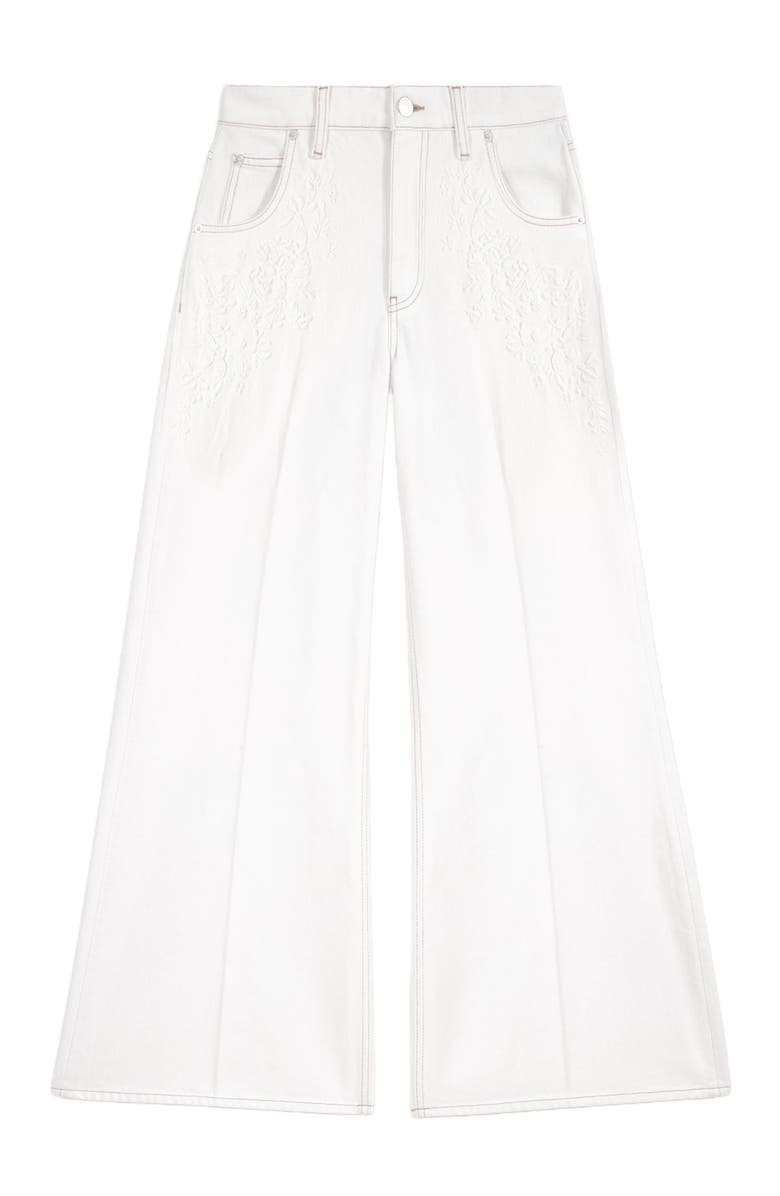 maje Embroidered high-waisted jeans, Alternate, color,