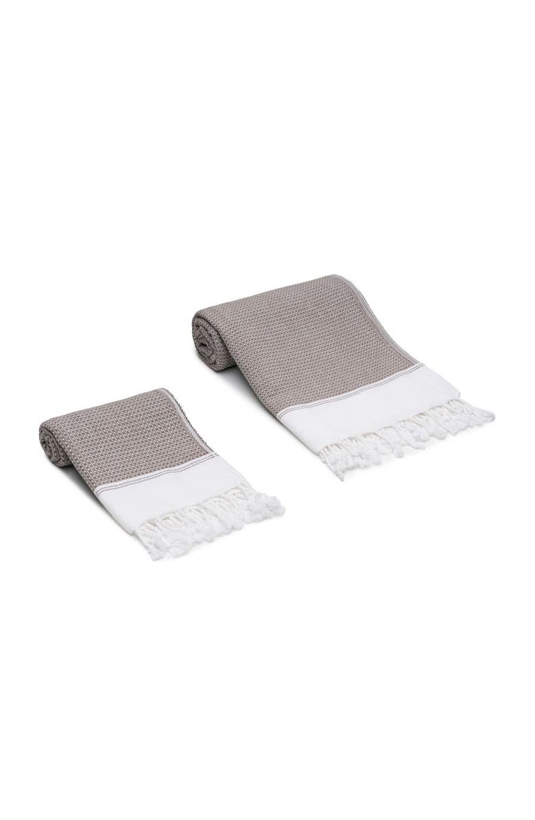 Oliviera Home Pria Turkish Cotton Towel Bundle, Alternate, color, Light Gray