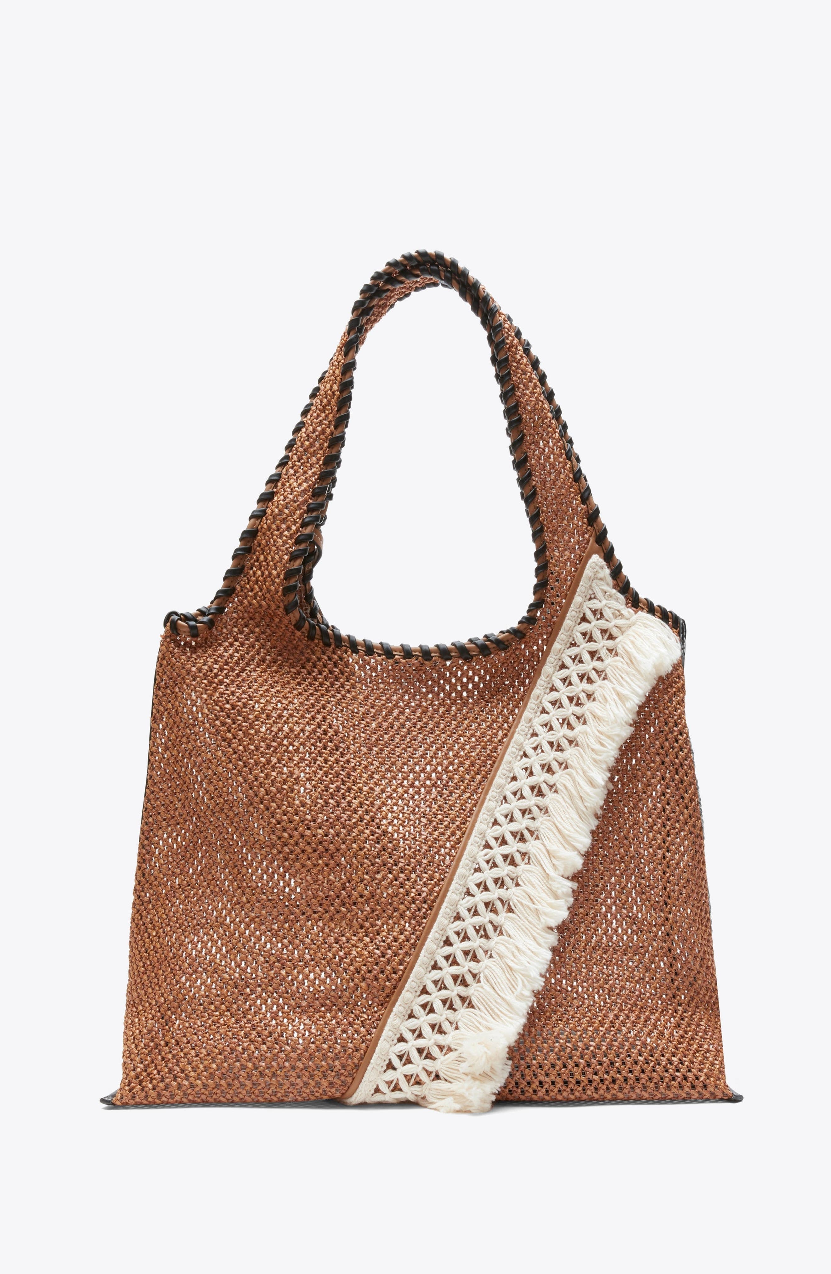3.1 Phillip Lim Raffia Fringe Market Tote Bag, Alternate, color, Brown