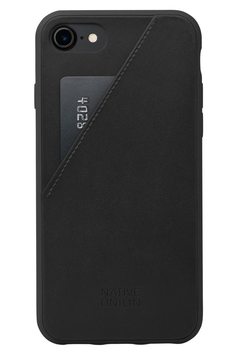 CLIC Card iPhone 7/8 & 7/8 Plus Case, Main, color, LEATHER BLACK