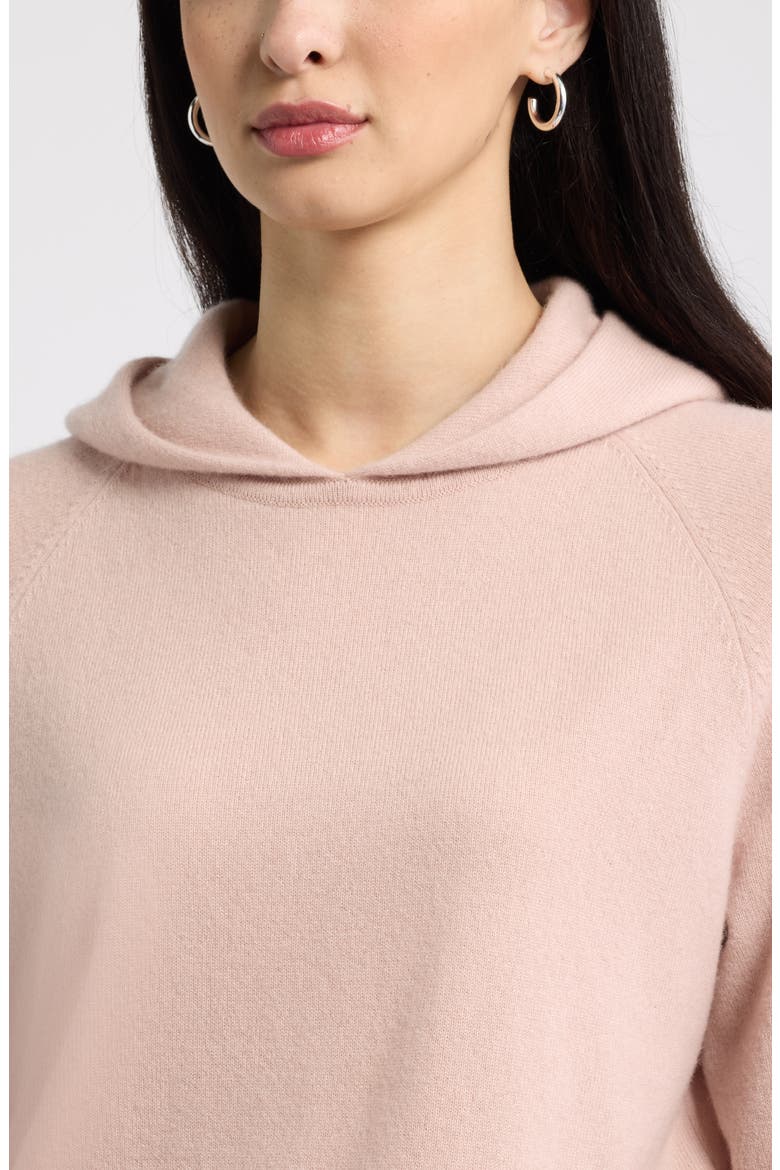 Cashmere Sweater Hoodie, Alternate, color, PINK ADOBE