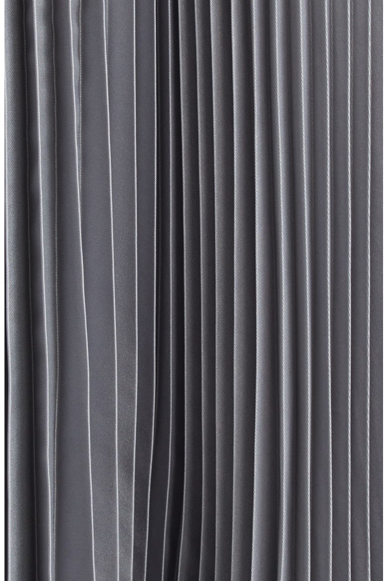Metallic Fluid Twill Plissé Midi Skirt, Alternate, color, VOLCANIC GLASS