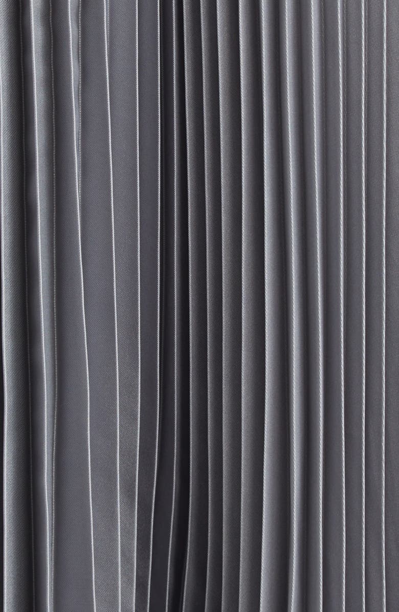 Jil Sander Metallic Fluid Twill Plissé Midi Skirt, Alternate, color, Volcanic Glass