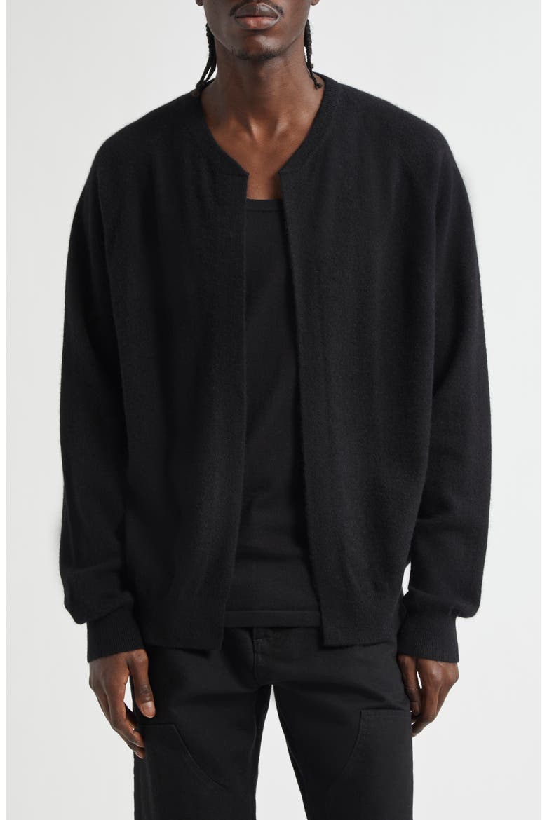 Cashmere Bomber Cardigan, Main, color, BLACK