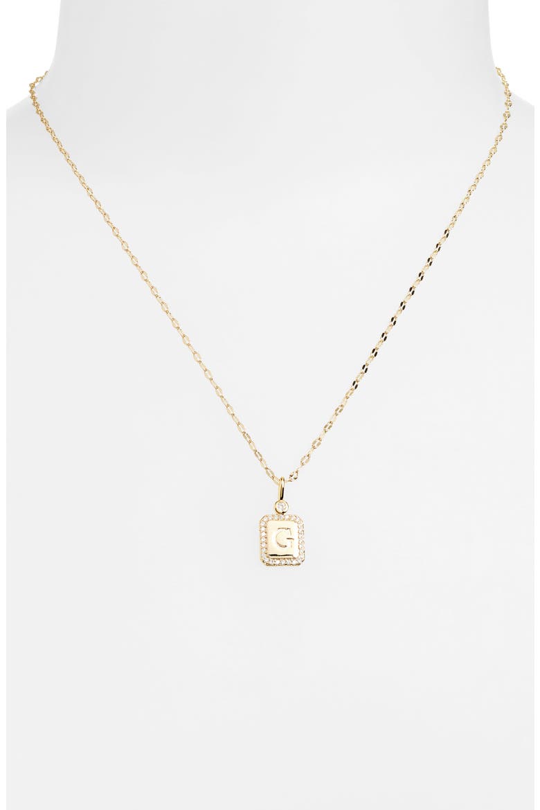 Initial Pendant Necklace, Alternate, color, G- CLEAR- GOLD