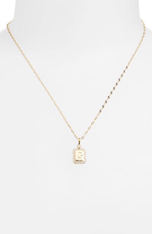 Leith Initial Pendant Necklace In G- Clear- Gold