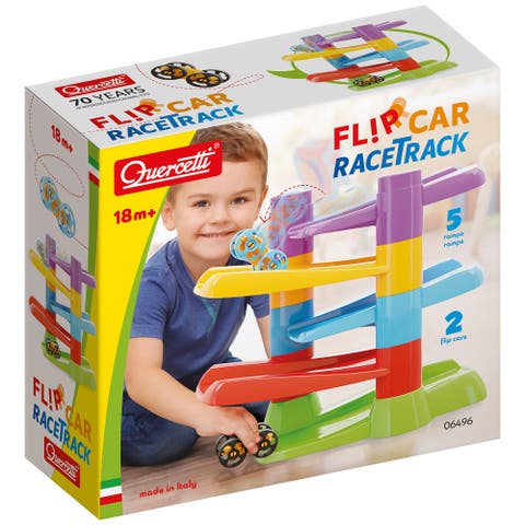 Flip Car Race Track Stacking Ramp Playset, 2 Flipping Cars