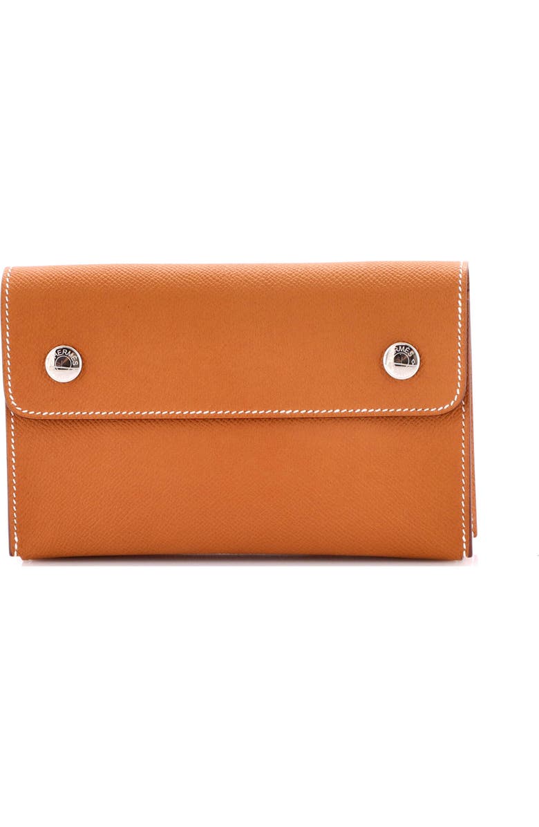 Pre-Owned Hermes Hermesnap Wallet Bag Epsom, Main, color, Gold
