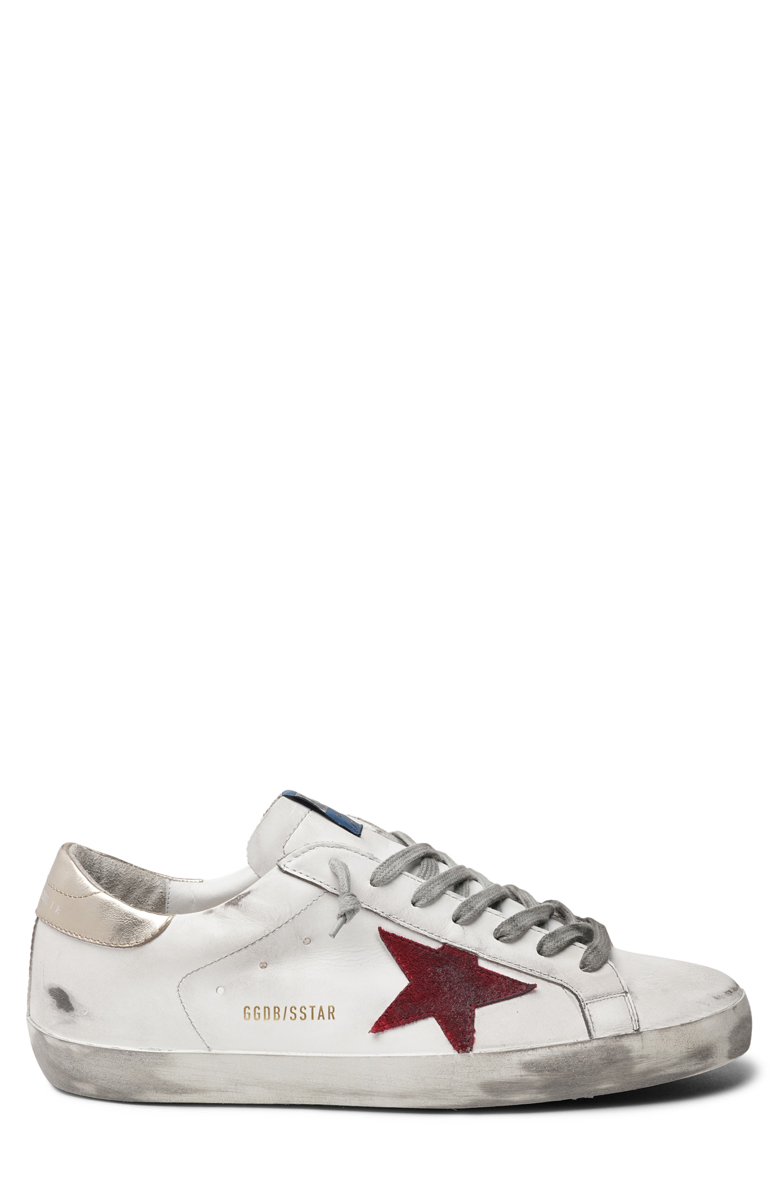 Super Star Sneaker (Nordstrom Exclusive), Main, color, WHITE/ DARK RED/ PLATINUM