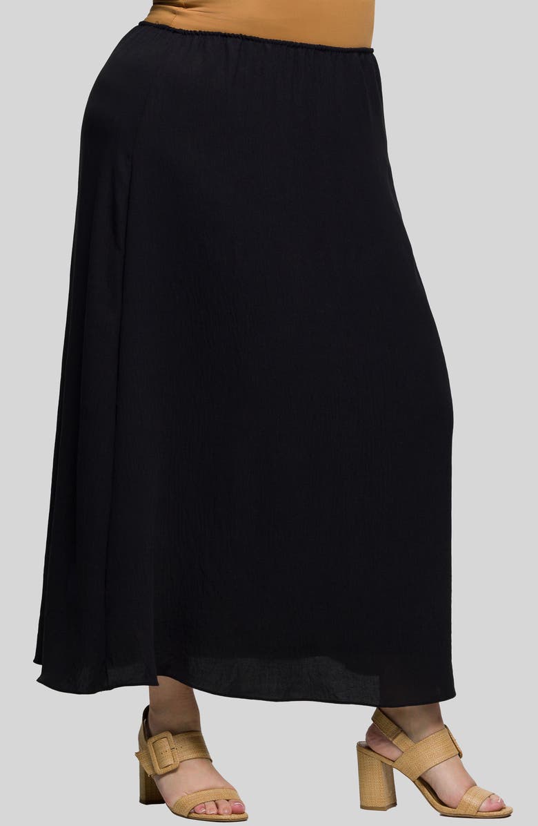 24seven Comfort Apparel Pull-On Maxi Skirt, Alternate, color, Black