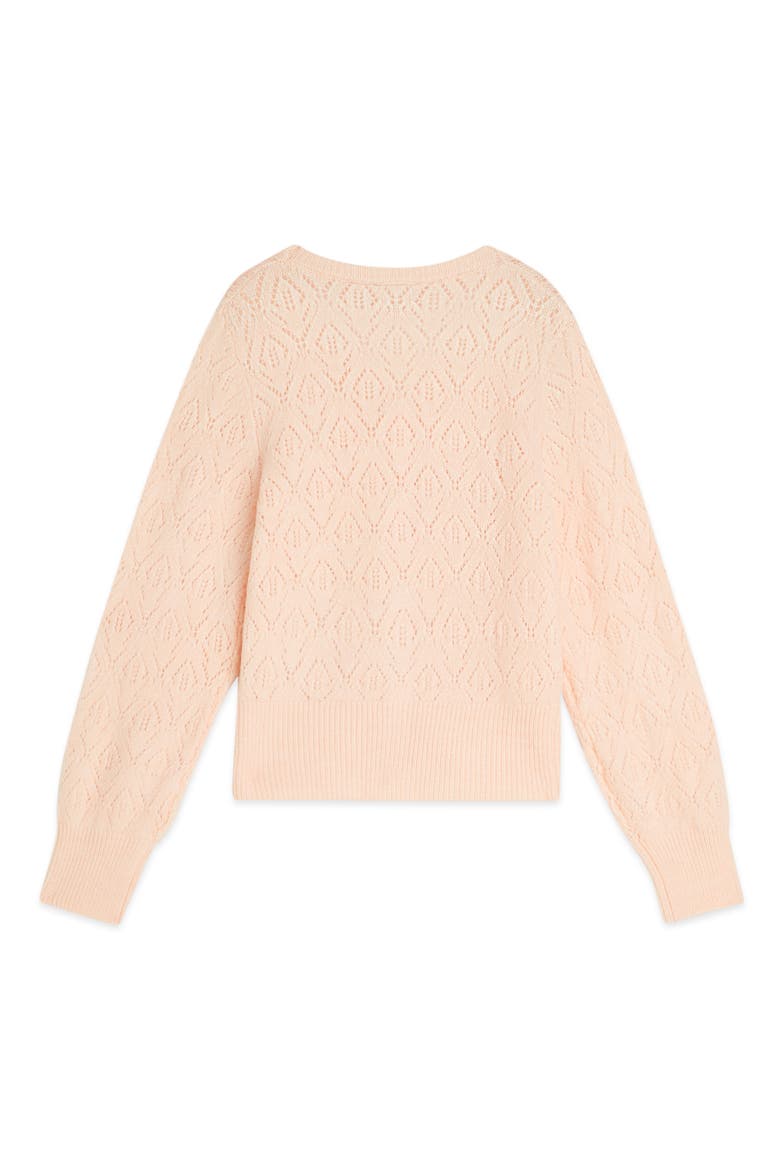 Kids' Pointelle Cardigan, Alternate, color, EGGNOG